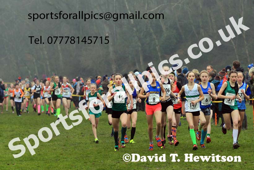 Girls Under-13s 2023 Northern Cross Country Champs., Witton Park, Blackburn. Photo: David T. Hewitson/Sports for All Pics